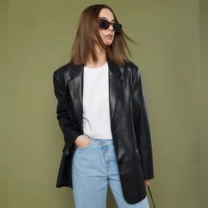 Oak + Fort vegan leather blazer